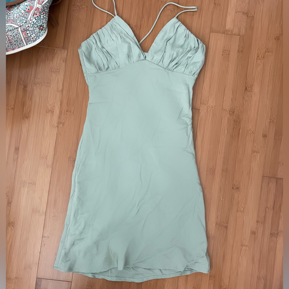 Princess polly Jessa mini dress, sage green